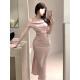Sexy Off-shoulder Satin Slip Dress For Women