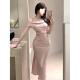 Sexy Off-shoulder Satin Slip Dress For Women