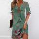 Digital-print Womens Short-sleeve Dress
