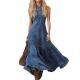 Womens Casual Sleeveless Denim Mermaid Dress