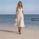 Womens Striped High-Waisted Shirt Casual Dress