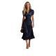Womens Striped High-Waisted Shirt Casual Dress