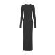 Navy Blue CrewNeck Long Sleeve Dress For Women
