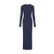 Navy Blue CrewNeck Long Sleeve Dress For Women