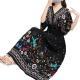 Ethnic Style V Neck Short Sleeve Dress For Women