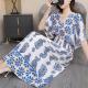 Ethnic Style V Neck Short Sleeve Dress For Women