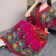 Ethnic Style V Neck Short Sleeve Dress For Women