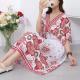 Ethnic Style V Neck Short Sleeve Dress For Women