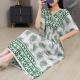 Ethnic Style V Neck Short Sleeve Dress For Women
