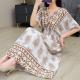 Ethnic Style V Neck Short Sleeve Dress For Women