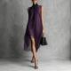 High-neck Lace-up Sleeveless Chiffon Dress