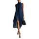 High-neck Lace-up Sleeveless Chiffon Dress