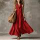Loose-fitting Sleeveless V-neck Maxi Dress