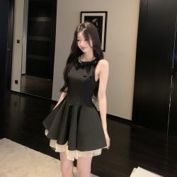 Thousand-Gold-Wealth Wind Little Black Dress Womens Dress