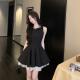Thousand-Gold-Wealth Wind Little Black Dress Womens Dress
