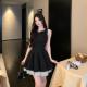 Thousand-Gold-Wealth Wind Little Black Dress Womens Dress