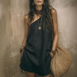 Bohemian-style Vintage Tassel Mini Dress