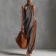 Fashionable Color-Block Womens Casual Long Dress