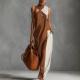 Fashionable Color-Block Womens Casual Long Dress