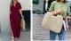 Bat-sleeved V-neck Slit Dress Summer Short Sleeve Elastic Waist Long Dresses