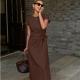 Womens Slim-Fit Figure-Hugging Lace-Up Dress