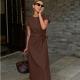 Womens Slim-Fit Figure-Hugging Lace-Up Dress
