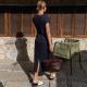 Womens Slim-Fit Figure-Hugging Lace-Up Dress