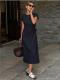 Womens Slim-Fit Figure-Hugging Lace-Up Dress