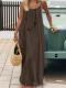 New Womens Slip-style Backless Loose-fitting Loungewear Dress