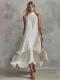 Casual Chic Sleeveless Ruffled Beach Dress
