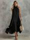 Casual Chic Sleeveless Ruffled Beach Dress