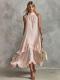 Casual Chic Sleeveless Ruffled Beach Dress