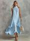 Casual Chic Sleeveless Ruffled Beach Dress