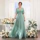 Sexy Slit Soft Satin Evening Gown For Banquets