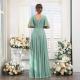 Sexy Slit Soft Satin Evening Gown For Banquets