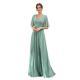 Sexy Slit Soft Satin Evening Gown For Banquets