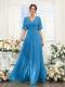 Sexy Slit Soft Satin Evening Gown For Banquets