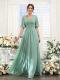 Sexy Slit Soft Satin Evening Gown For Banquets