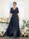 Sexy Slit Soft Satin Evening Gown For Banquets