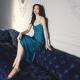 Womens Silk Slip-Neckline Minimalist Nightdress