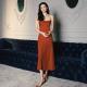 Womens Silk Slip-Neckline Minimalist Nightdress