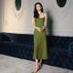 Womens Silk Slip-Neckline Minimalist Nightdress