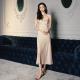 Womens Silk Slip-Neckline Minimalist Nightdress