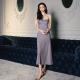 Womens Silk Slip-Neckline Minimalist Nightdress