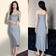 Womens Silk Slip-Neckline Minimalist Nightdress
