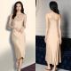 Womens Silk Slip-Neckline Minimalist Nightdress