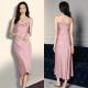 Womens Silk Slip-Neckline Minimalist Nightdress