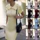 Womens Retro French-Style Knitted Casual Dress