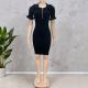 Womens Retro French-Style Knitted Casual Dress