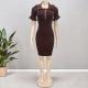 Womens Retro French-Style Knitted Casual Dress